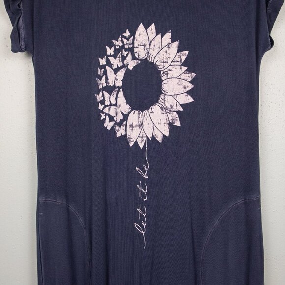 Cato navy flower and butterfly graphic print maxi dress-SP - Picture 2 of 5